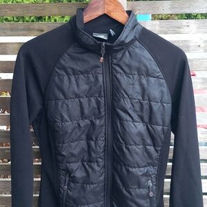 Women's New Balance Black Quilted Sweater Jacket, Size M